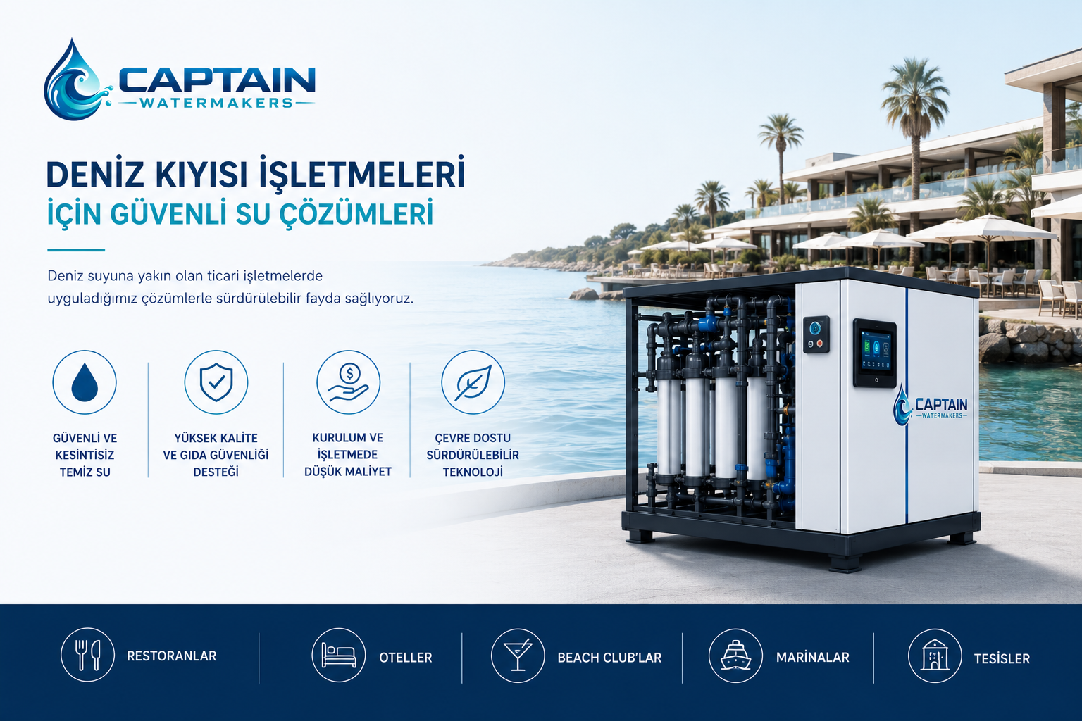 deniz kıyısı kaptan su yapıcı
